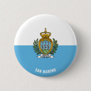 Badge Rond 5 Cm Drapeau saint-marinais Patriotique