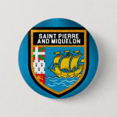 Badge Rond 5 Cm Drapeau Saint-Pierre-et-Miquelon (Devant)