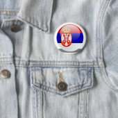 Badge Rond 5 Cm Drapeau serbe (En situation)