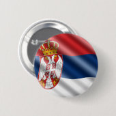 Badge Rond 5 Cm Drapeau serbe (Devant & derrière)
