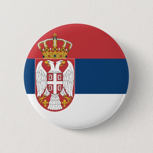 Badge Rond 5 Cm Drapeau serbe (Devant)