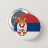 Badge Rond 5 Cm Drapeau serbe (Devant & derrière)