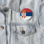 Badge Rond 5 Cm Drapeau serbe (En situation)