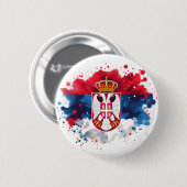 Badge Rond 5 Cm Drapeau serbe Serbie (Devant & derrière)