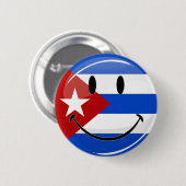 Badge Rond 5 Cm Drapeau souriant cubain (Devant & derrière)