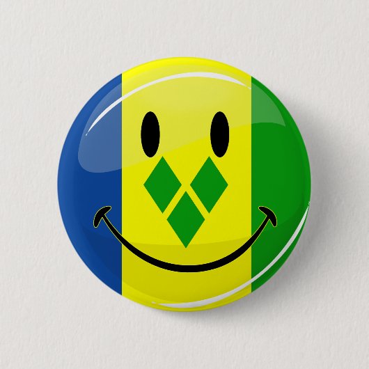 Badge Rond 5 Cm Drapeau souriant de Saint-Vincent-et-les Grenadine (Devant)