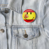 Badge Rond 5 Cm Drapeau souriant d'Espagne (En situation)