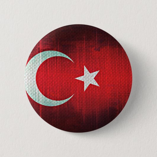 Badge Rond 5 Cm Drapeau stylisé de Turquie (Devant)