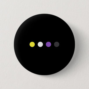 Badge Rond 5 Cm Drapeau subtil non binaire Dots Fierté Enby Trans