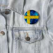Badge Rond 5 Cm Drapeau suédois (En situation)