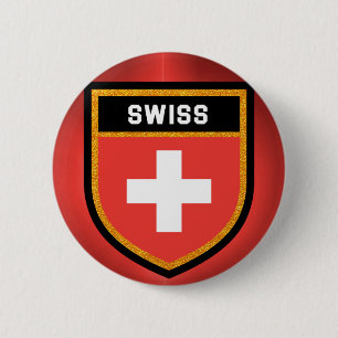 Badge Rond 5 Cm Drapeau suisse