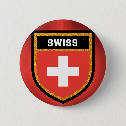 Badge Rond 5 Cm Drapeau suisse (Devant)