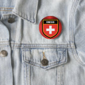 Badge Rond 5 Cm Drapeau suisse (En situation)