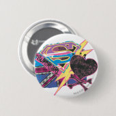 Badge Rond 5 Cm Drapeau supergirl et os croisés (Devant & derrière)