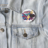Badge Rond 5 Cm Drapeau supergirl et os croisés (En situation)