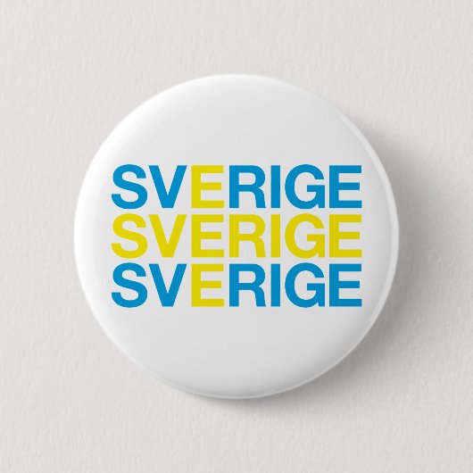 Badge Rond 5 Cm Drapeau SVERIGE (Devant)