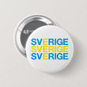 Badge Rond 5 Cm Drapeau SVERIGE (Devant & derrière)