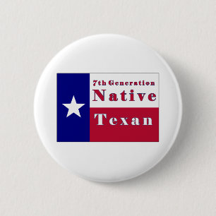 Badge Rond 5 Cm Drapeau texan natif de 7e génération