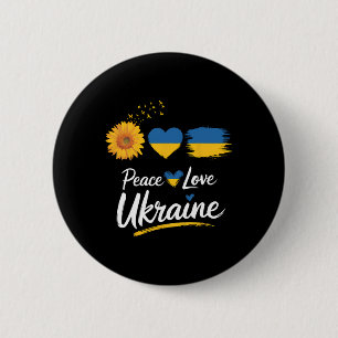 Badge Rond 5 Cm Drapeau tournesol Paix Amour Ukraine Soutenez l'Uk