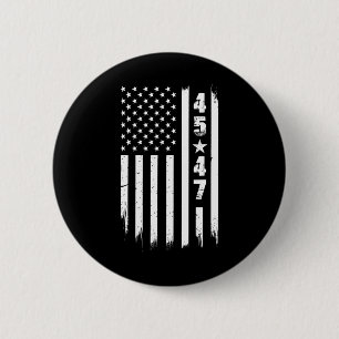 Badge Rond 5 Cm Drapeau Trump 45 47