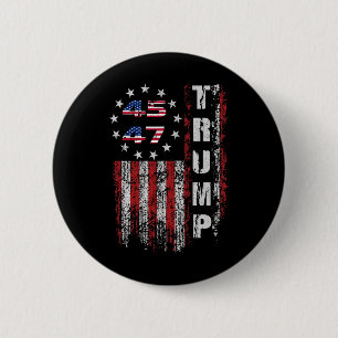 Badge Rond 5 Cm Drapeau Trump américain Made Trump 45 47 T