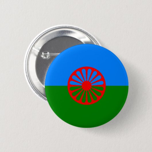 Badge Rond 5 Cm Drapeau tzigane (Devant & derrière)