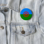 Badge Rond 5 Cm Drapeau tzigane (En situation)