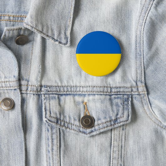 Badge Rond 5 Cm Drapeau Ukraine (En situation)