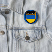 Badge Rond 5 Cm Drapeau Ukraine (En situation)
