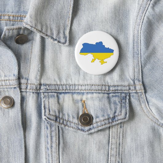 Badge Rond 5 Cm Drapeau Ukraine (En situation)
