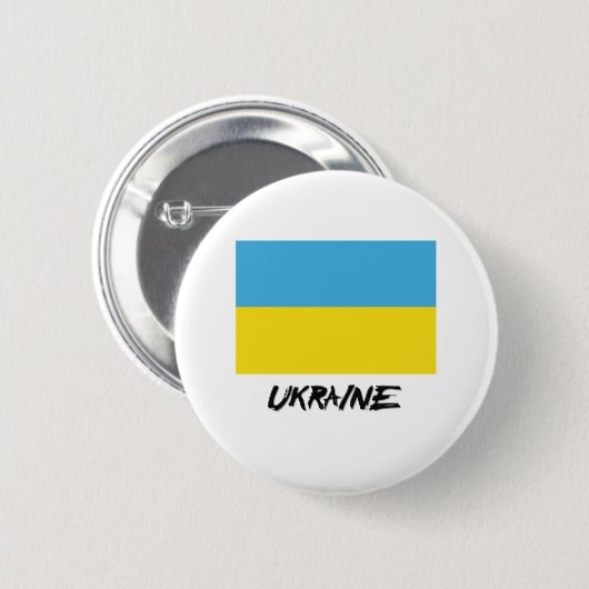 Badge Rond 5 Cm Drapeau Ukraine (Devant & derrière)