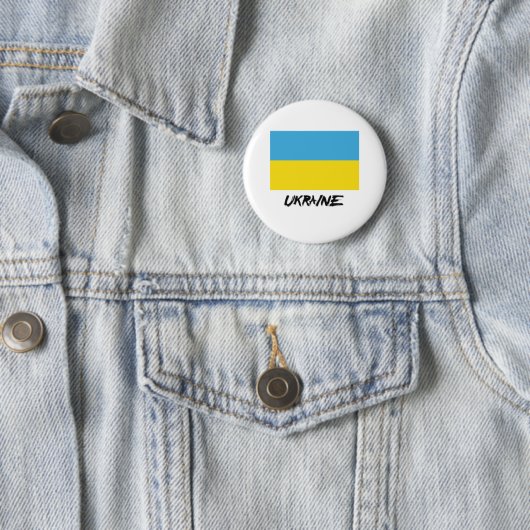 Badge Rond 5 Cm Drapeau Ukraine (En situation)