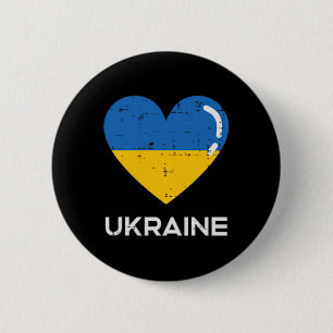 Badge Rond 5 Cm Drapeau Ukraine Cœur Poche Amour Ukrainiennes Femm