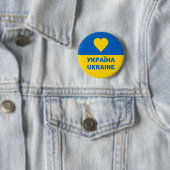 Badge Rond 5 Cm Drapeau ukrainien (En situation)