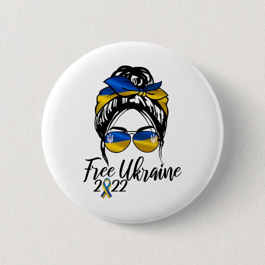 Badge Rond 5 Cm Drapeau ukrainien2 (Devant)