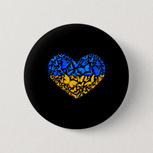 Badge Rond 5 Cm Drapeau ukrainien Paix Drapeau ukrainien Papillon