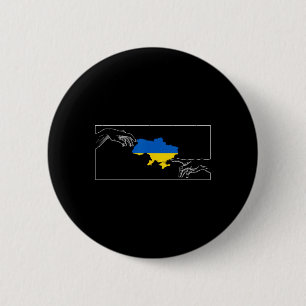 Badge Rond 5 Cm Drapeau ukrainien silhouette Michel-Ange Mains Ukr