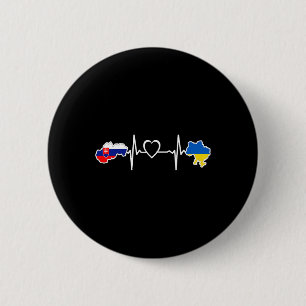 Badge Rond 5 Cm Drapeau ukrainien slovaque - Ukraine Slovaquie Bat