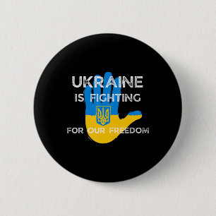 Badge Rond 5 Cm Drapeau ukrainien soutenant le design Ukraine lutt