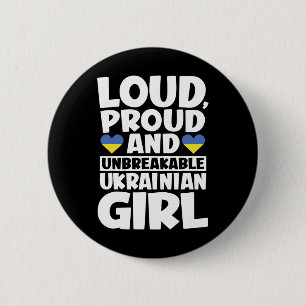 Badge Rond 5 Cm Drapeau ukrainien Ukrainiens fiers Hommes et femme