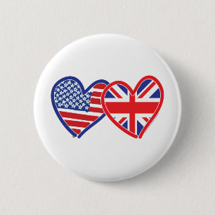 Badge Rond 5 Cm Drapeau Union Jack Flat USA
