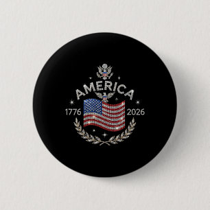Badge Rond 5 Cm Drapeau USA 250e anniversaire de l'Amérique Patrio
