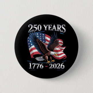 Badge Rond 5 Cm Drapeau USA de l'aigle du 4 juillet 250 ans 1776 2