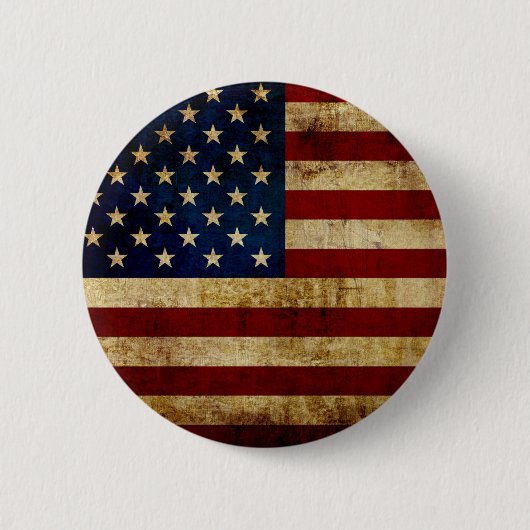 Badge Rond 5 Cm Drapeau USA / Grunge (Devant)