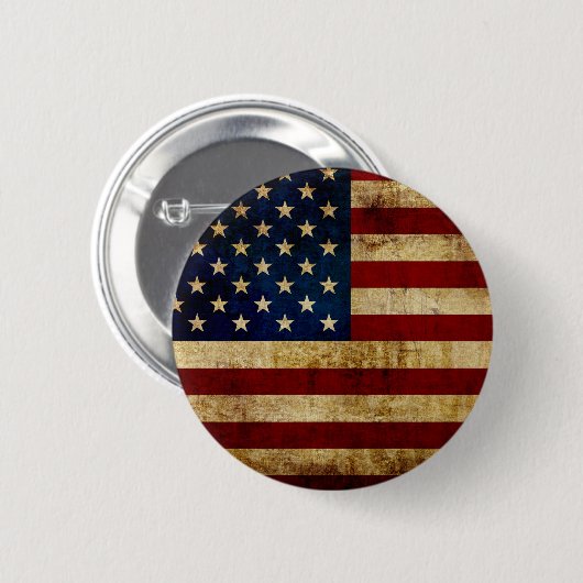 Badge Rond 5 Cm Drapeau USA / Grunge (Devant & derrière)