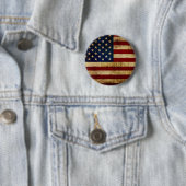 Badge Rond 5 Cm Drapeau USA / Grunged (En situation)