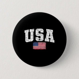 Badge Rond 5 Cm Drapeau Usa Patriotique 4 Juillet Jour De L'indépe
