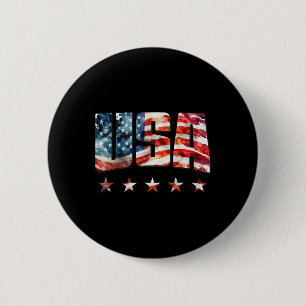 Badge Rond 5 Cm Drapeau Usa Patriotique 4 Juillet Usa Drapeau Amér