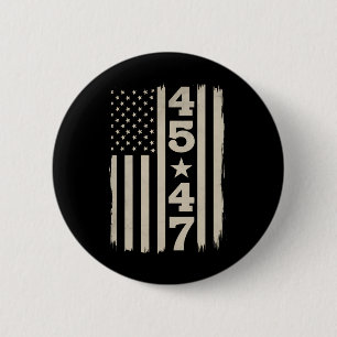 Badge Rond 5 Cm Drapeau USA vintage 45 47 Trump 47ème président