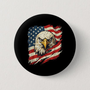 Badge Rond 5 Cm Drapeau USA vintage aigle américain drapeau améric